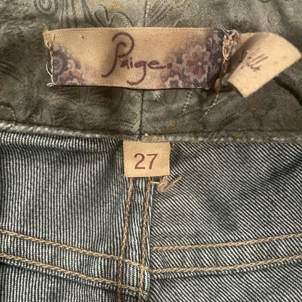 Paige Hidden Hills Flare Bootcut Dark Wash Jeans - Size 27 - Picture 8 of 13